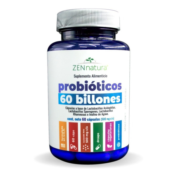 60 Billones De Probioticos 60 Capsulas Zen Natura Sabor Sin sabor