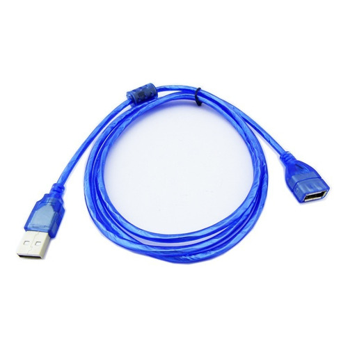 Cable Alargador Usb 2.0 Extensión Con Filtro M H 3 Mts Color Azul