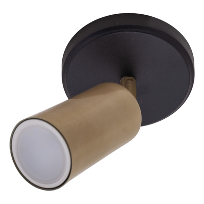 Aplique 1 Luz Negro Dorado Zunko Movil Apto Led Gu10 Deco