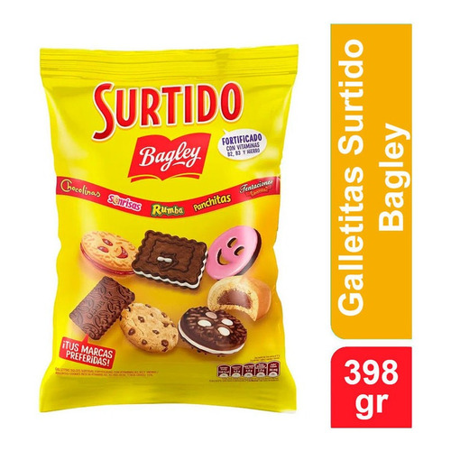 Galletitas Surtido Bagley Paquete De 398 Grs