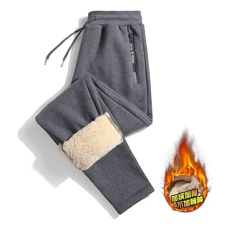 Calças Masculinas Bolso Cintura Elástica  Engrossar Moletom