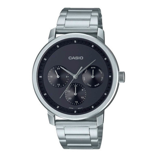 Reloj Casio Mtp-b305d-1e Acero Sumergible Maquina Japon Color de la malla Plateado Color del bisel Plateado Color del fondo Negro