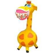 Brinquedo Látex Girafita Sorrisão Girafa De Aparelho 19cm 