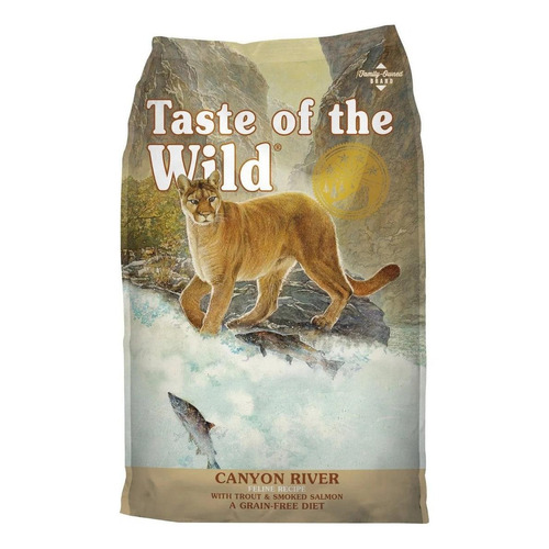 Alimento Taste of the Wild Canyon River Feline para gato sabor trucha y salmón ahumado en bolsa de 2.2kg