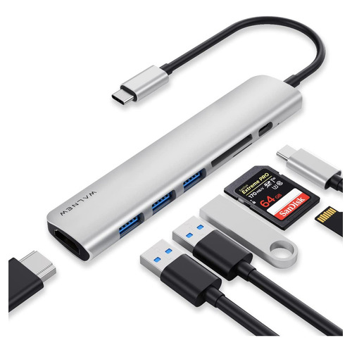 Walnew Hub Usb 3.0 Adaptador Macbook Dispositivos De Tipo C