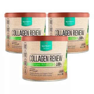 3x Collagen Renew Hidrolisado Nutrify 300g Colágeno Verisol