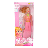 Boneca Infantil Belinha Fashion Com Espelho E Acessórios