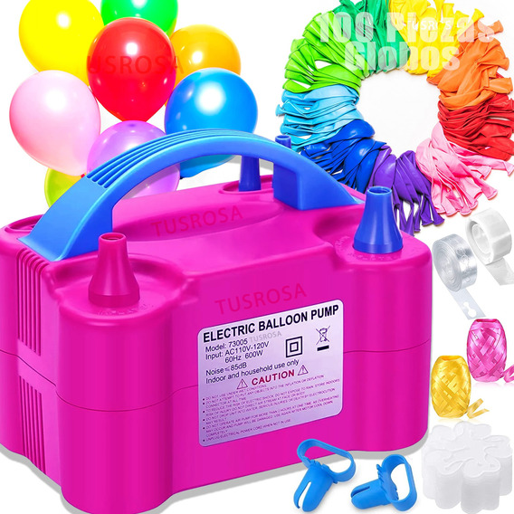 Bomba Para Inflar Globos Eléctrico +kit De Fiesta Todo En Un