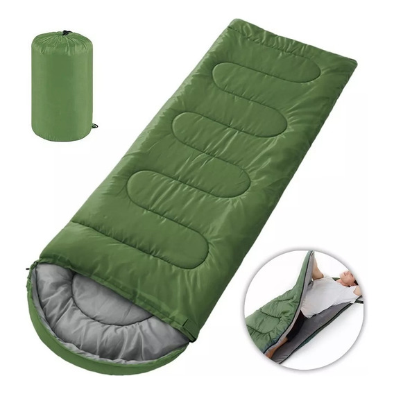 Saco De Dormir Portátil Para Campamento Verde Militar 1kg