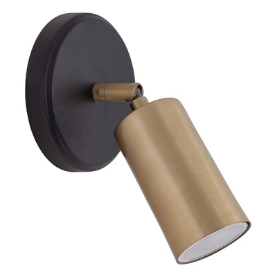 Aplique 1 Luz Negro Dorado Zunko Movil Apto Led Gu10 Deco