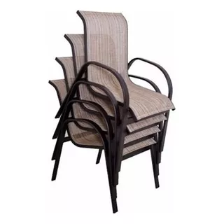 4 Cadeiras Lótus De Alumínio Empilháveis Tela Sling Jardim Cor Opcional Opcional