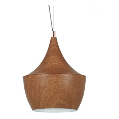 Lampara Colgante Fat Simil Madera Nordico Moderno Apto Led