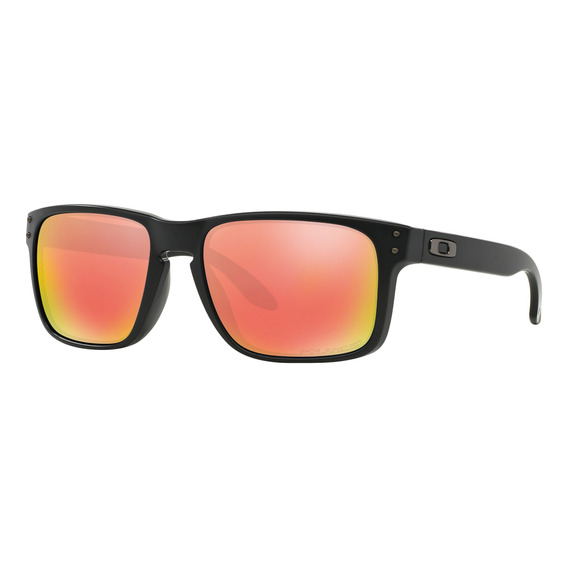 Anteojos de sol Oakley Holbrook Standard con marco de o matter color matte black, lente ruby de plutonite prizm, varilla matte black de o matter - OO9102