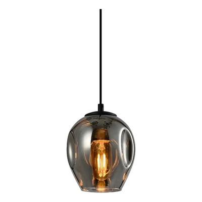 Colgante 2 Luces Ástrid Humo Apto Led Vidrio Moderno Ahumado