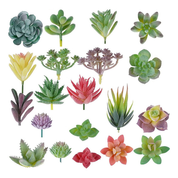 20 Plantas Artificial Suculenta Mini Planta Plástico Flor 