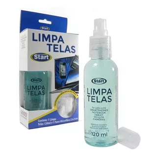 Start Limpa Telas 120ml Com Pano Microfibra Cor Azul Claro