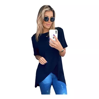 Blusa Básica Transpassada Moda Ampla Mullet Estilosa Despoja