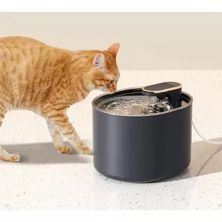Bebedero Gatos Perros Mascotas Eléctrico Detección Agua Wuf Negro