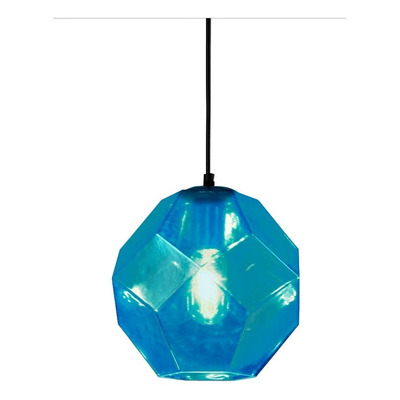 Colgante Cristal 1 Luz Turquesa Birk Moderno Apto Led Cie