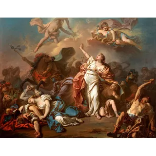 Apollo Diana Atacando Filhos Niobe De David Tela 105cmx80cm