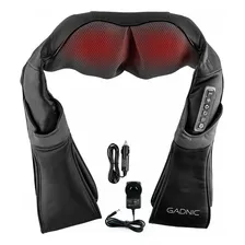 Masajeador Cervical Gadnic Arce Shiatsu Calor Infrarrojo 8 Nodos Movimiento Bidireccional 3 Velocidades 24w Apagado Automático Negro