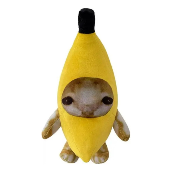 Peluche Banana Cat Happy Happy Happy Tik Tok Felpa  35 Cm