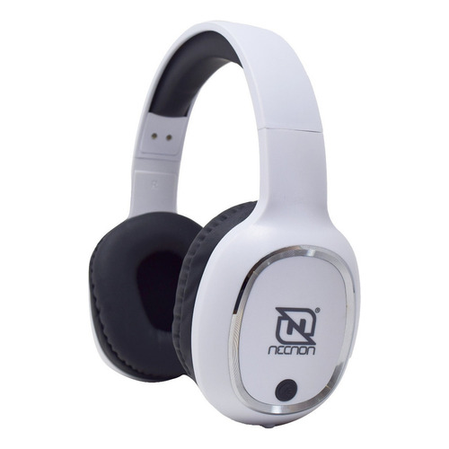 Audífonos Diadema Necnon Nbh-04 Pro Blanco Y Plata Bluetooth Color Blanco/Negro