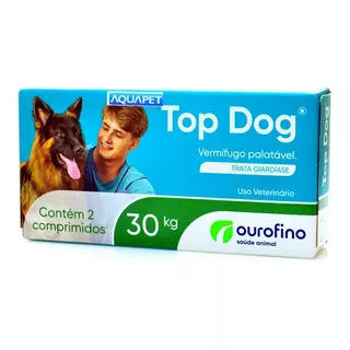 Vermífugo Top Dog 30 Kg 2 Comprimidos Para Cachorros Cães