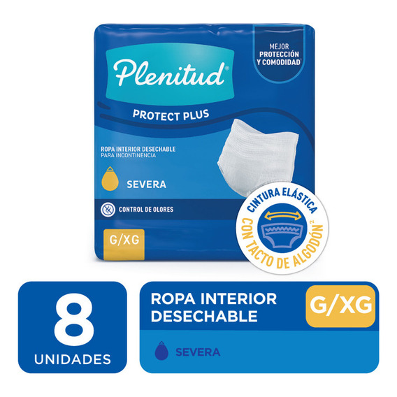 Plenitud Protect Plus Ropa Interior Desechable G/xg X8 Un