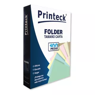 Folder Crema Tamaño Carta Printeck Con 100 Pz