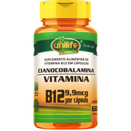 Vitamina B12 Cobalamina 60 Cápsulas 450mg Unilife Vitamins