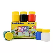 Tinta Tempera Guache Escolar Infantil Acrilex Kit 6 Cores