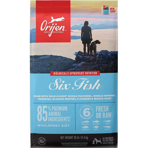 Alimento Orijen Six Fish para perro todas las edades todos los tamaños sabor pescado en bolsa de 11.4kg