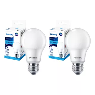 Set 2 Ampolletas Led Philips Ecohome 12w E27 Calida O Frio