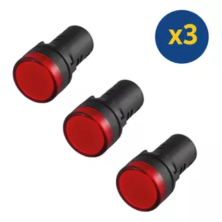 Pilotos Led Roja 22mm Ip67 Pack 3 Unidades