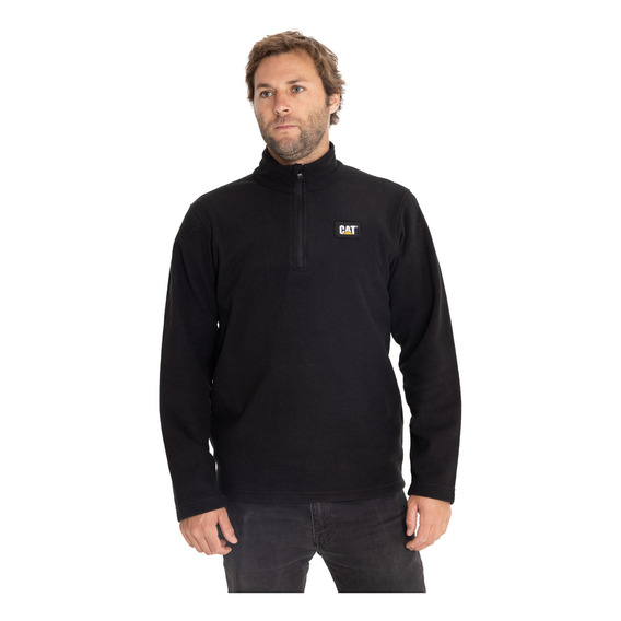 Polar Casual Hombre Microfleece Quarter Zip Negro Cat