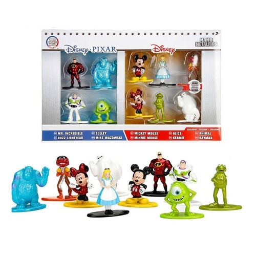 Disney Pixar Pack Con 10 Figuras Nano Metalfigs Mickey, Buzz