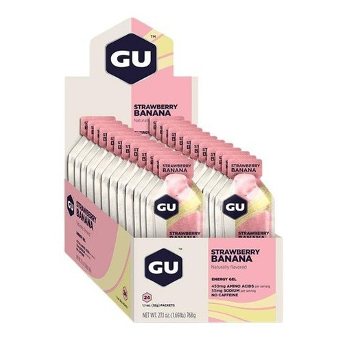 Gu Energy Gel Strawberry Banana Geles Caja 24 Unidades Gu