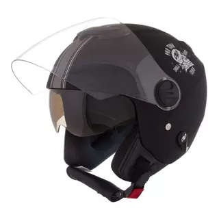 Capacete Para Moto Aberto Pro Tork New Atomic Vintage Skul Cor Preto-fosco/prata Desenho Skull Riders Tamanho Do Capacete S