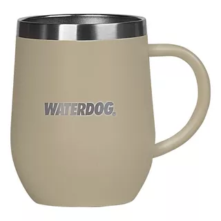 Vaso Tazón Con Asa Waterdog 360 Ml Acero Inoxidable Color Crema