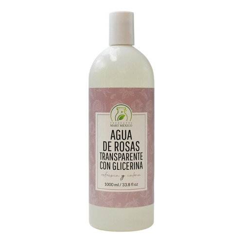 Agua De Rosas Con Glicerina Transparente 1 Litro Momento De Aplicación Día/noche Tipo De Piel Todo Tipo De Piel