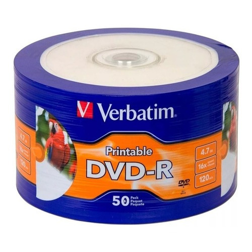Dvd Verbatim Printable -r Bulk 50 Unidades