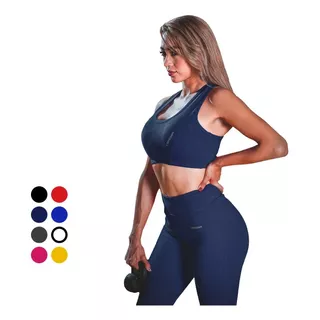 Conjunto Deportivo Top Legging Licra Algodón Fitness Gym