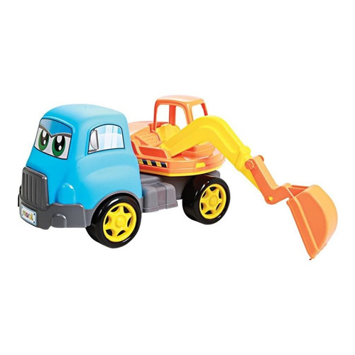Excavadora de juguete Trolley Maral Box para niños, color azul/naranja