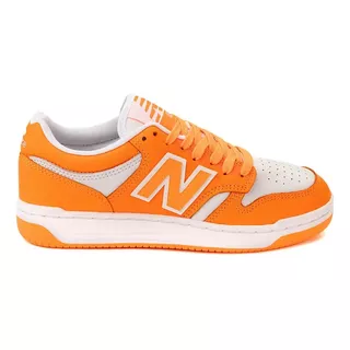 Tenis New Balance 480 Naranja Fosforescente Y Blanco