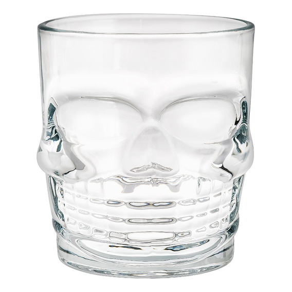      Set 6 Vasos Double Old Fashion Calavera Vidrio Whisky