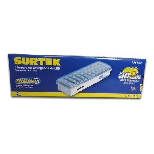 Lámpara de emergencia Surtek 136107 LED 3 W 127V blanca
