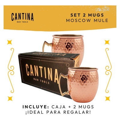 Mug Vasos Cobre Set De 2 Moscow Mule Coctel 500ml Cantina