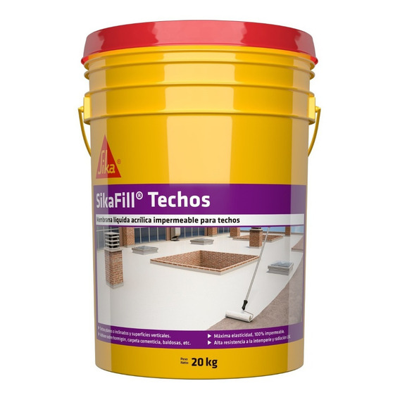 Sikafill Techos Membrana Liquida X 20 Kg Sika Color Rojo