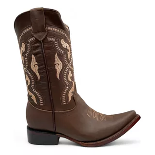 Bota Estilo Vaquero Rodeo Piel Caballero Elegante De Vestir